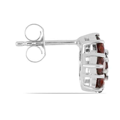 BUY REAL GARNET GEMSTONE EARRINGS IN 925  STERLING SILVER